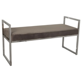 Banquette Alexandra House Living Gris Velours Métal 103 x 54 x 41 cm de Alexandra House Living, Chaises - Réf : D1624698, Pri...