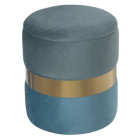 Pouffe Alexandra House Living Blue Green Velvet Wood 37 x 43 x 37 cm by Alexandra House Living, Bean Bags - Ref: D1624726, Pr...