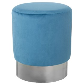 Pouffe Alexandra House Living Blue Silver Velvet Wood 10 x 42 x 35 cm by Alexandra House Living, Bean Bags - Ref: D1624735, P...