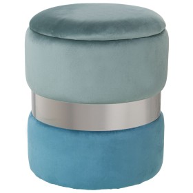 Pouf Alexandra House Living Bleu Argenté Velours Bois 7 x 43 x 37 cm de Alexandra House Living, Fauteuils poire - Réf : D1624...