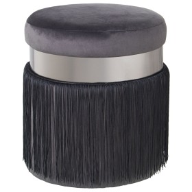 Pouf Alexandra House Living Noir Gris Velours Bois 7 x 44 x 40 cm de Alexandra House Living, Fauteuils poire - Réf : D1624740...