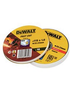 Disco de corte Dewalt Fast Cut dt3506-qz 10 Unidades 115 x 1 x 22,23 mm de Dewalt, Ruedas y discos abrasivos - Ref: S7911692,...