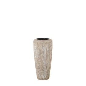 Vase Alexandra House Living Blanc Beige Céramique Rayures 17 x 17 x 37 cm de Alexandra House Living, Vases - Réf : D1621498, ...