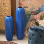 Floor vase Alexandra House Living Blue Ceramic Shiny 21 x 21 x 77 cm by Alexandra House Living, Vases - Ref: D1621509, Price:...