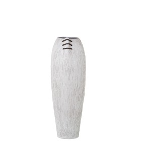 Vase de sol Alexandra House Living Blanc Céramique Rayures 20 x 20 x 57 cm de Alexandra House Living, Vases - Réf : D1621520,...