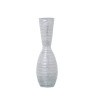 Vaso da pavimento Alexandra House Living Bianco Argentato Ceramica Righe 18 x 18 x 56 cm di Alexandra House Living, Vasi - Ri...