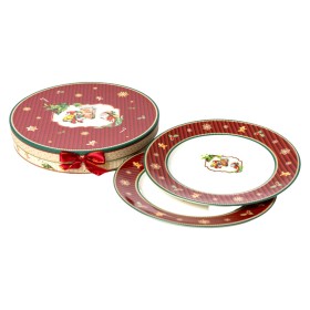 Plate set Romimex Red Ceramic 27 x 2 x 27 cm 2 Units by Romimex, Plates and dishes - Ref: D1628825, Price: 40,97 €, Discount: %