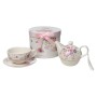 Set of Mugs with Saucers Romimex Light mauve Ceramic 17 x 20 x 17 cm by Romimex, Cups - Ref: D1628836, Price: 30,27 €, Discou...