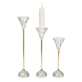 Table Mat Set Romimex Golden Metal Glass 6 x 29 x 6 cm 3 Pieces by Romimex, Candelabras and candle holders - Ref: D1628889, P...