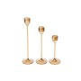 Conjunto de Castiçais Romimex Dourado Metal Vidro 6 x 26 x 6 cm 3 Peças de Romimex, Candelabros e suportes para velas - Ref: ...