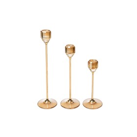 Postes de iluminação Home ESPRIT Dourado Metal Cristal Árabe 26 x 26 x 53 cm (2 Peças) | Tienda24 - Global Online Shop Tienda24.eu