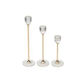 Table Mat Set Romimex Golden Metal Glass 6 x 26 x 6 cm 3 Pieces by Romimex, Candelabras and candle holders - Ref: D1628892, P...