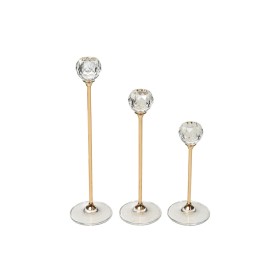 Table Mat Set Romimex Golden Metal Glass 6 x 26 x 6 cm 3 Pieces by Romimex, Candelabras and candle holders - Ref: D1628894, P...