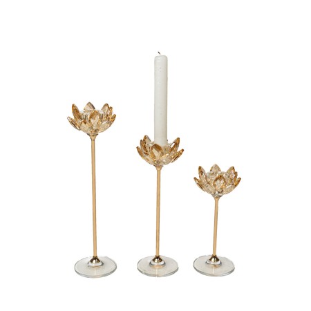 Table Mat Set Romimex Golden Metal Glass 7 x 27 x 7 cm 3 Pieces by Romimex, Candelabras and candle holders - Ref: D1628895, P...