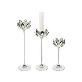 Table Mat Set Romimex Silver Metal Glass 7 x 27 x 7 cm 3 Pieces by Romimex, Candelabras and candle holders - Ref: D1628896, P...