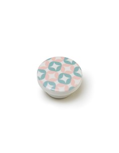 Pommeau Rei e506 Rond Bleu Fleur Porcelaine Métal 4 Unités (Ø 40 x 36 mm) | Tienda24 Tienda24.eu