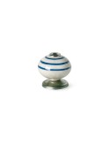 Pomo Rei e501 Redondo Porcelana Azul Metal 4 Unidades (Ø 40 x 36 mm) | Tienda24 Tienda24.eu