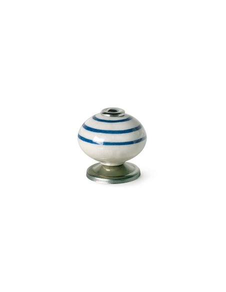 Pomo Rei e501 Redondo Porcelana Azul Metal 4 Unidades (Ø 40 x 36 mm) | Tienda24 Tienda24.eu