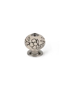 Doorknob Rei e504 Circular White Flower Porcelain Metal 4 Units (Ø 40 x 36 mm) by Rei, Knobs - Ref: S7912578, Price: 14,62 €,...