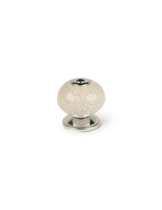 Pommeau Rei e504 Rond Blanc Fleur Porcelaine Métal 4 Unités (Ø 40 x 36 mm) | Tienda24 Tienda24.eu