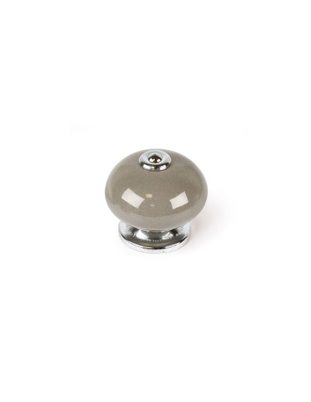 Doorknob Rei e517 Circular Porcelain Grey Metal 4 Units (Ø 40 x 36 mm) | Tienda24 Tienda24.eu