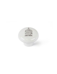 Doorknob Rei e816 Circular White Porcelain Illustrated 4 Units (Ø 40 x 31 mm) | Tienda24 Tienda24.eu