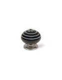 Doorknob Rei e503 Circular Porcelain Black Metal White 4 Units (Ø 40 x 36 mm) | Tienda24 Tienda24.eu