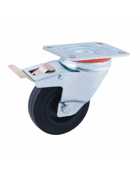 Rueda Afo CR29473 With brakes Swivel base Ø 12,5 cm Latex rubber | Tienda24 Tienda24.eu