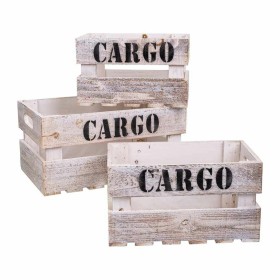 Boîtes de rangement Alexandra House Living CARGO Blanc Bois d'épicéa 24 x 19 x 38 cm 33 x 20 x 18 cm 28 x 15,5 x 17 cm 3 Piè ...