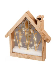 Decorazione Legno Luce LED Casetta (4,3 x 26 x 27 cm) da BigBuy Christmas, Natale - Ref: S7912897, Precio: €17.73, Descuento: %