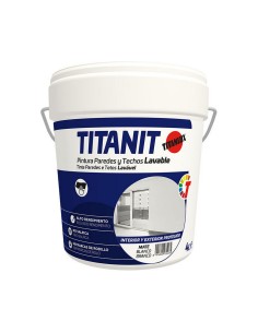 Peinture Titanlux Titanit 029190004 Plafond Paroi Lavable Blanc Mat 4 L de Titanlux, Revêtements et peintures pour toit - Ref...