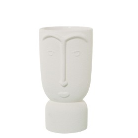 Vase Alexandra House Living Ecru Ceramic Face 13 x 13 x 25 cm by Alexandra House Living, Vases - Ref: D1621566, Price: 50,26 ...