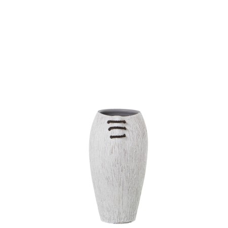 Vaso Alexandra House Living Branco Cerâmica Riscas 19 x 19 x 34 cm de Alexandra House Living, Jarrões - Ref: D1621573, Preço:...