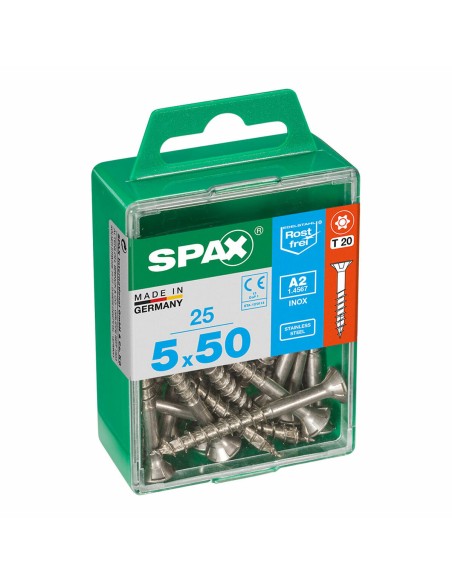 Box of screws SPAX 4197000500502 Wood screw Flat head (5 x 50 mm) (5,0 x 50 mm) | Tienda24 Tienda24.eu