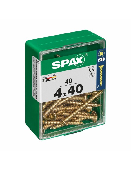 Caixa de parafusos SPAX Parafuso de madeira Cabeça plana (4,0 x 40 mm) (4 x 40 mm) | Tienda24 Tienda24.eu