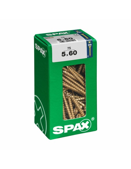 Boîte à vis SPAX Vis à bois Tête plate (5 x 60 mm) (5,0 x 60 mm) | Tienda24 Tienda24.eu