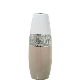 Vaso Alexandra House Living Branco Prateado Cerâmica 12 x 30 cm de Alexandra House Living, Jarrões - Ref: D1621596, Preço: 18...