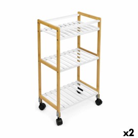 Gemüsewagen Confortime Weiß Bambus 40 x 25 x 70 cm (2 Stück) von Confortime, Regale und Gestelle - Ref: S2231446, Preis: 42,7...