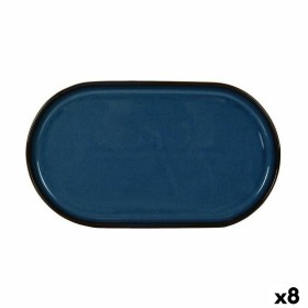 Tablett für Snacks La Mediterránea Chester Blau Oval 30,5 x 17,5 x 2,8 cm (8 Stück) von La Mediterránea, Teller und Schüsseln...