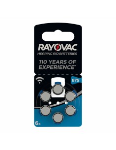 Batterie a Bottone a Litio Rayovac Compatibile con apparecchi acustici ZA675 1,4 V (6 Unità) da Rayovac, Pile monouso - Ref: ...