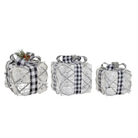 Décorations de Noël DKD Home Decor Blanc Argenté 25 x 25 x 25 cm (3 Pièces) (3 Unités) de DKD Home Decor, Noël - Réf : S30349...