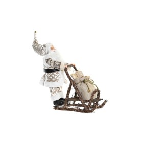 Figurine Décorative DKD Home Decor Père Noël Noël Gris Champagne Bois 42 x 22 x 48 cm de DKD Home Decor, Noël - Réf : S303530...