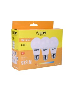 Packung mit 3 LED-Glühbirnen EDM F 10 W E27 810 Lm Ø 6 x 10,8 cm (3200 K) von EDM, LED Lampen - Ref: S7917417, Preis: €7.18, ...