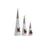 Cones DKD Home Decor Christmas White Natural Silver 20 x 20 x 80 cm (3 Pieces) by DKD Home Decor, Christmas - Ref: S3035373, ...