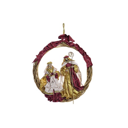 Crèche de Noël DKD Home Decor Doré Couronne 30 x 5 x 30 cm 50 x 5 x 50 cm de DKD Home Decor, Noël - Réf : S3035975, Prix : 11...