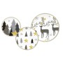 Tableware DKD Home Decor White Grey Golden Porcelain Reindeer Christmas 18 Pieces 27 x 27 x 2 cm by DKD Home Decor, Combinati...