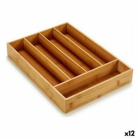 Cutlery Organiser Brown Bamboo 25,5 x 5 x 35,5 cm (12 Units) by Kinvara, Shelves and supports - Ref: S3623928, Price: 64,18 €...