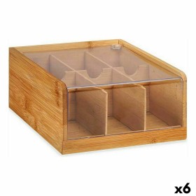 Teebox Braun Bambus 22 x 10 x 20,5 cm Tee (6 Stück) von Kinvara, Aufbewahrungsbox für Tee und Kaffee - Ref: S3625313, Preis: ...