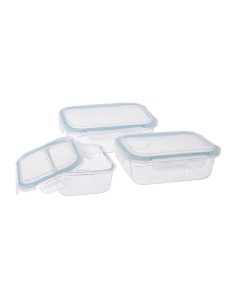 Hermetic Lunch Box Quid Greenery Transparent Plastic (3,7 L) (Pack 4x) | Tienda24 Tienda24.eu