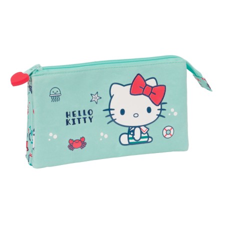 Portatodo Doble Hello Kitty Sea lovers Turquesa 22 x 12 x 3 cm de Hello Kitty, Estuches - Ref: S4309385, Precio: 7,95 €, Desc...